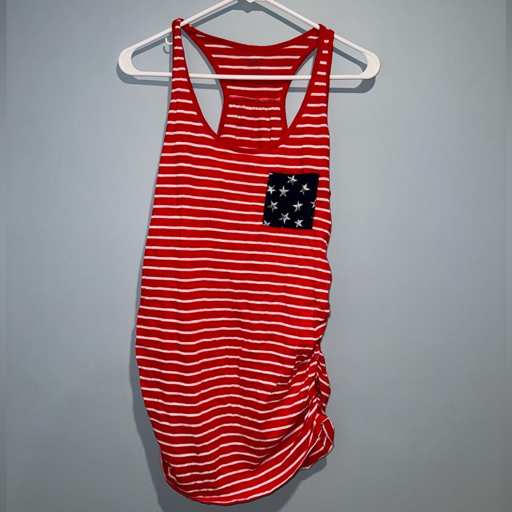 Motherhood Maternity 4th of July American Flag shirt